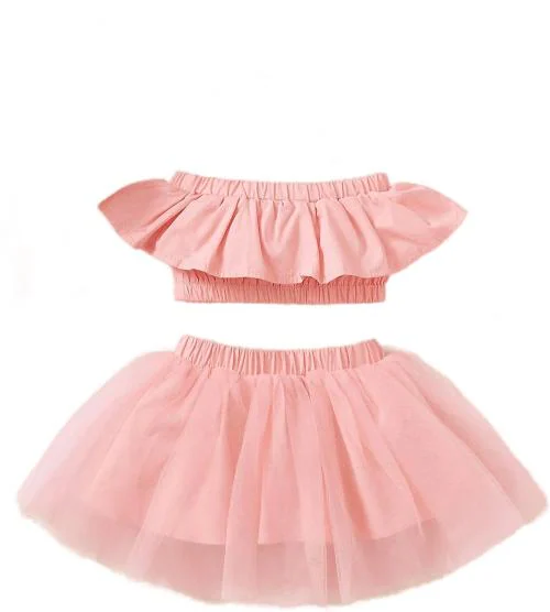 Netra Creation Cotton Silk Kid's Girls Short/Mid Thigh Wedding/Party Dress (PINK)