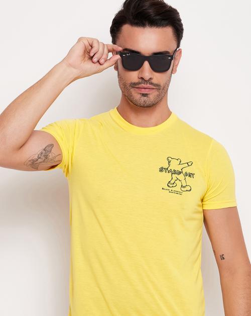 Buy NUEARTH Men's Cotton Blend Half Sleeves Printed Round Neck Tshirt