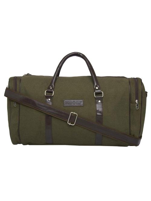 Buy Mboss Green, Brown Faux Leather Duffel Bag, 32 L Online at Best
