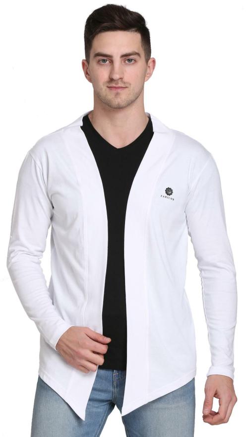 FARICON Men Full Sleeve White Shrug