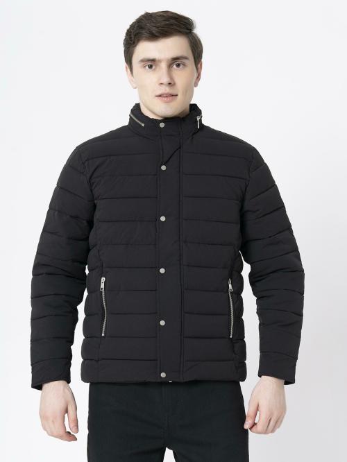 Red Tape Men's Black Solid Jacket