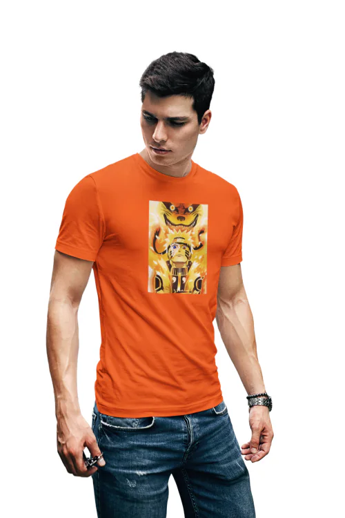 Orange - XL Kurama Naruto T shirt For Men TeesTheDay