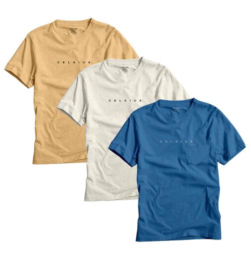 Celsius Men's Crew Neck Half Sleev Slim FIT T-Shirt (Pack of 3) (3012-59-3XL)