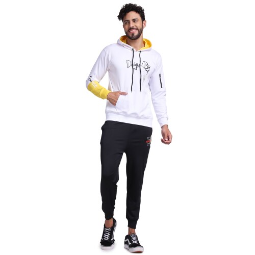 YELLOW TREE Fabulous White Polyester Printed Tracksuit For Men (WhiteDesignBy-005-XXL)