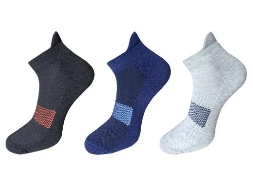 Ecosync Premium Cotton Lowcut Socks | Moisture Wicking, Breathable, & Ultra-Soft | Durable Seamless Design | Eco-Friendly & Antibacterial | 58% Cotton Pack of 3