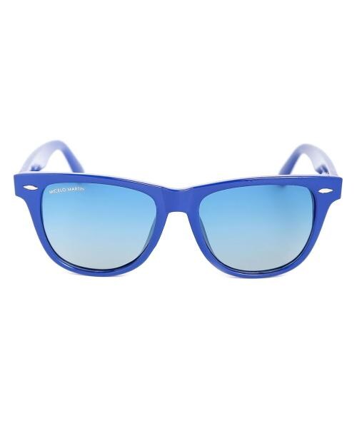 Vintage Wayfarer Sunglasses for Men and Women, Unisex Polarized 100% UV Protected Sunglasses, Goggles, Large Size, Blue Frame with Blue Lens by Micelo Martin, Gifts for Men, Women, Husband, Birthday