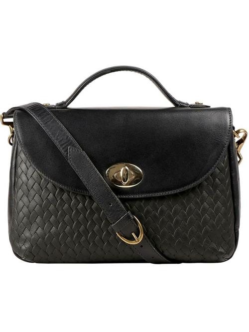 Hidesign Women Black Genuine Leather Sling Bag