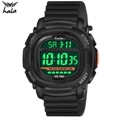 hala Latest Sports Trending Fashionable Digital Watch - For Men HL-1050-Black Lightweight Sports