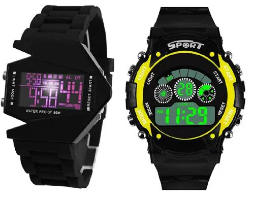 Swadesi Stuff Digital Multicolor Dial Watch - 7 YELLOW ROCKET (Boys & Girls)