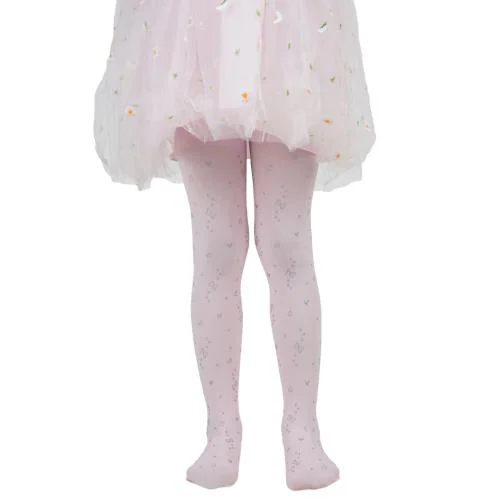 NEXT2SKIN Girl's Spandex High Denier Pantyhose Stockings (Heart Print, BabyPink M 7-10 Years)