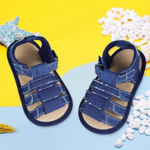 Baby Moo Velcro Hook-Loop Toddler Premium Anti-Slip Sandal Booties - Blue