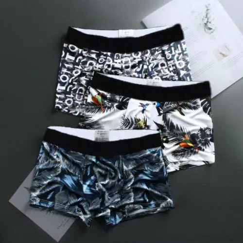 Rainsoul Men’s Ultra Soft Ice Silk Underwear Made from Lycra Material, Short Men's Brief Boxer Shorts, Comfortable and Breathable, (Pack of 3) in Multicolor, Multidesign, Silk, Fancy, Printed, Long, Nikkar, Chadhhi,(PACK OF 3) - XL