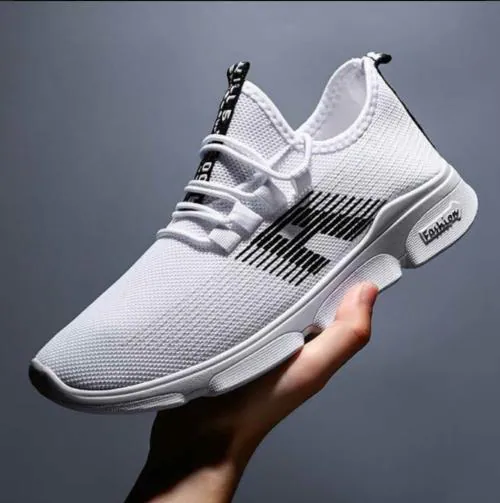 Vimal Kumar Mesh Running and Training Lace-up White Sports Shoes For Men