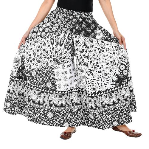 Rangun Black Color 100% Cotton Relaxed Printed Women Plazzos