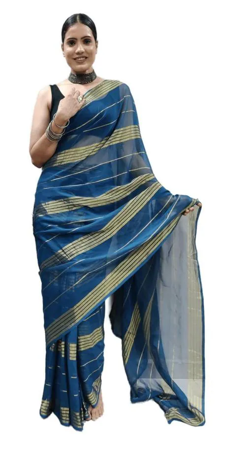Sidhidata Women's Georgette Lining Ready To Wear one Minute Saree With Unstitched Blouse Piece Rama