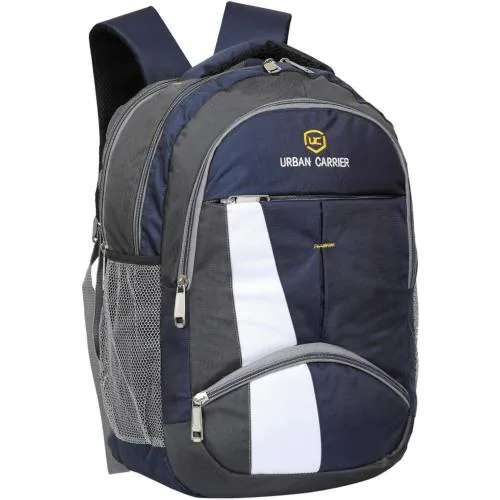 Urban Carrier White, Blue Polyester Laptop Backpack, 45 L|Laptop Bag|College Backpack|School Bag