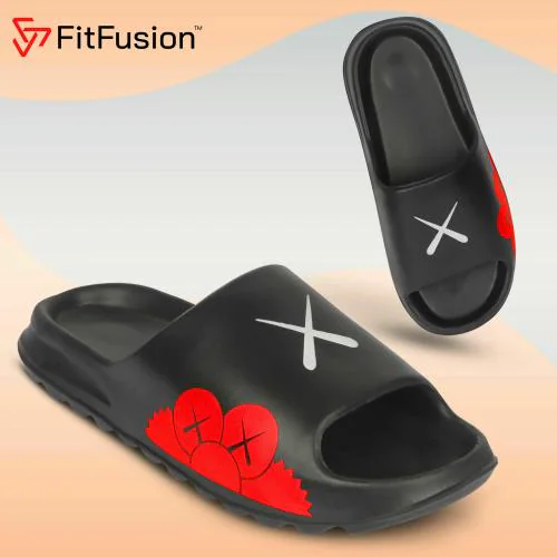 FitFusion Fashion Slide For Men Flip Flop Printed Thick Sole Slide Soft and Comfortable