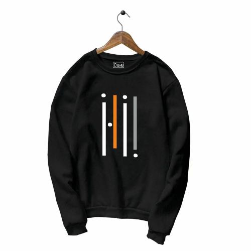 STREETMODE Women and Girls Black Printed Cotton Pullover Sweatshirt - XL