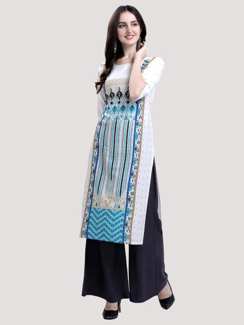 Ethnic Basket Women's Crepe Digital Printed Straight Kurti