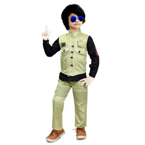 Sagun Dresses Baby Boys Golden 3 Piece - Coat, Pant And Full Shirt Party Suit Clothing Set (0-6 M)|Kids Wear| 3 Piece Set| Kids Party Wear| Boys Casual Wear|Clothing Accessories|Boys|Clothing Sets|Coat| Pant And Full Shirt Party Suit Clothing Set|