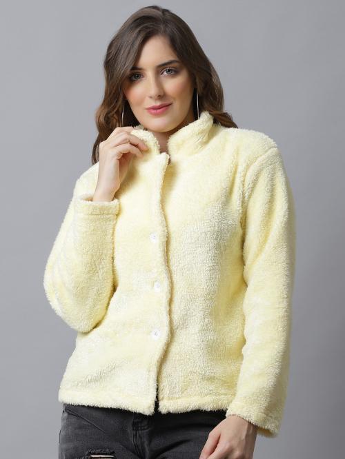 Yellow Solid tailored jacket, has a stand collar,has a button closure, three-quarter sleeves, straight hemline, with lining