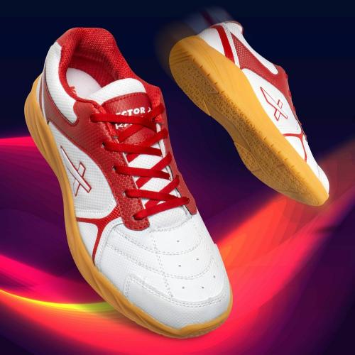 Vector X Ranger Badminton/Tennis Court Shoe for Men(White-Red)