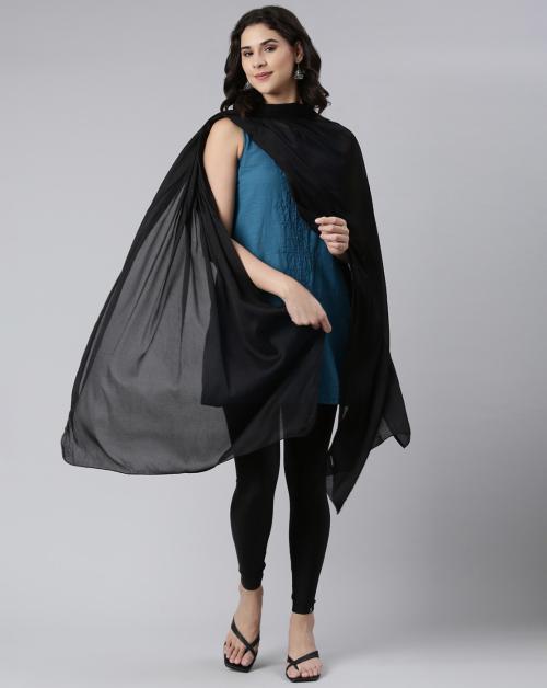 TWINBIRDS Women Pack of 2 Black Pearl Shimmer Shawl