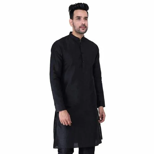 HUZUR Black Mens Silk Plain Kurta Only l Huzur l Silk Kurta l Slim Fit l Latest Design l Ethnic l Set l Fashion l Kurta set l For Men