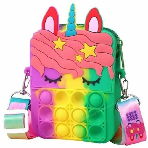 Luzzo Multicolor Non Toxic Unicorn Cross Shoulder Mini Pouch Purse Under 5 Years Girls