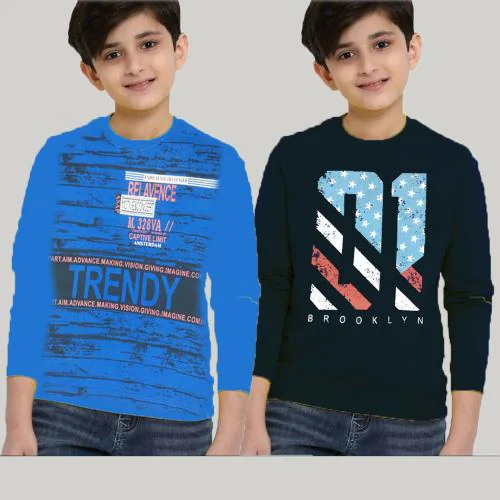 Crazyon Boys Multicolor Printed Pure Cotton Pack Of 2 T-Shirt (13 - 14 Years)