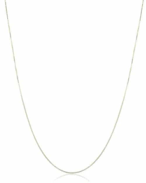 ELOISH 925 Sterling Silver Thin Box Sleek Chain for Kids, Girls and Slim Women.