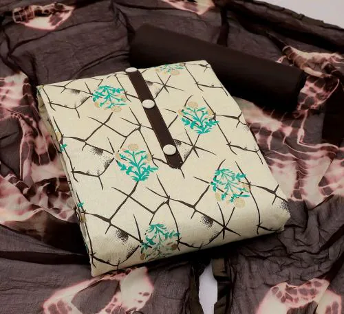 Panzora Khadi Cotton Unstitched Salwar Suit Dress Material