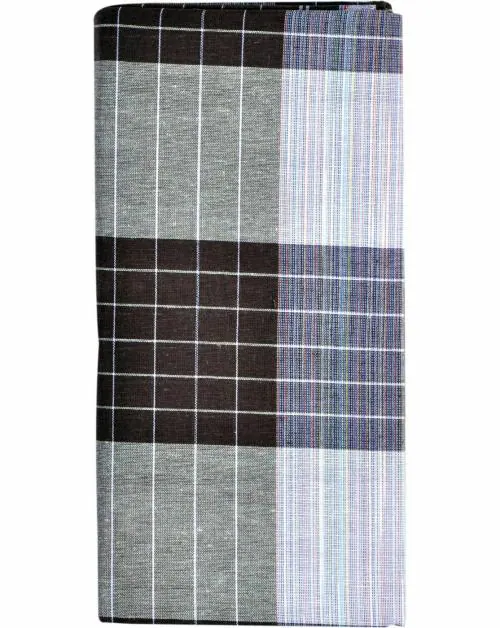 GOWRI TEX Men Multicolor Checkered Cotton Blend Non Stitched Lungi - Free Size
