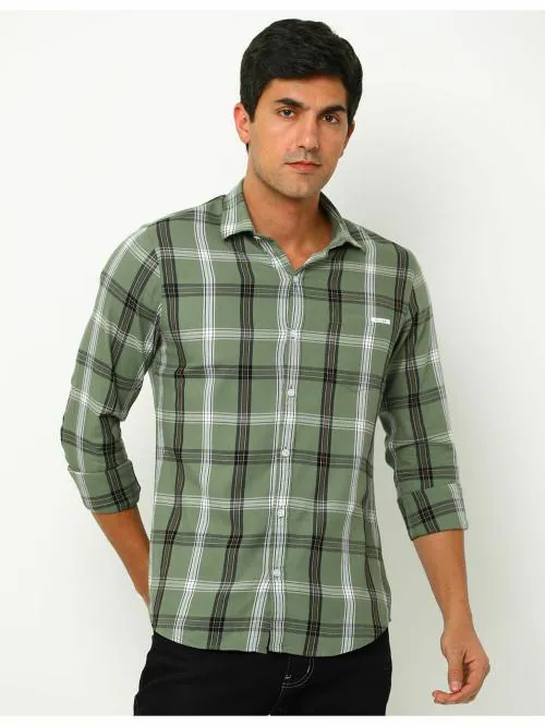 Buy FLY69 Slim Fit Casual Shirts Premium Collections Light Green Colour