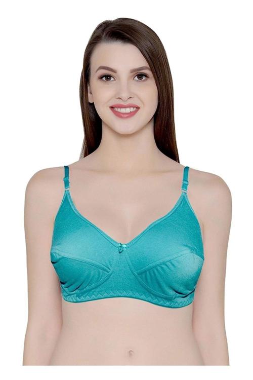 Buy Aryashri Turquoise Solid Cotton Bra 32B Online at Best Prices in