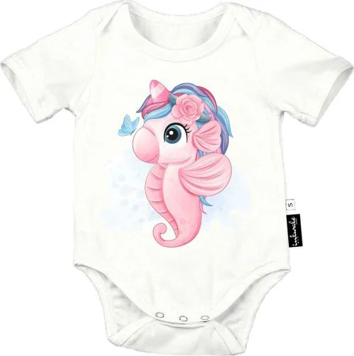 Inkwale Unisex White Cotton Linen Blend Animal Bodysuit