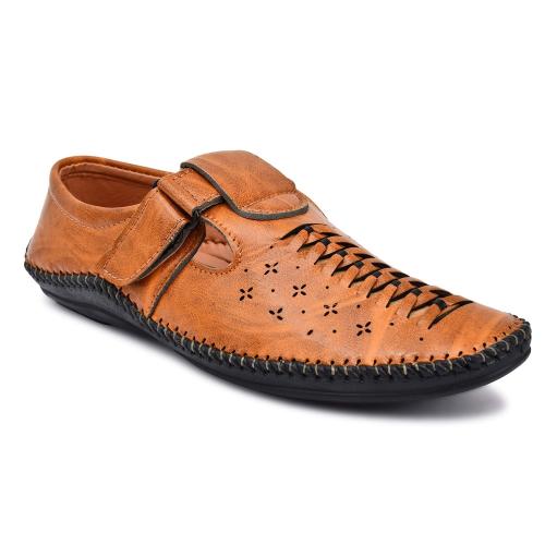 Equila Perforated Kantar Sandal For Men - TAN