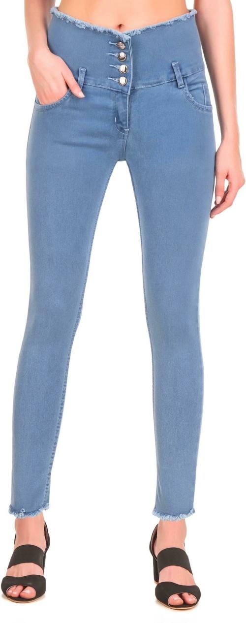 VYESH Women Light Blue Solid Denim Jeans
