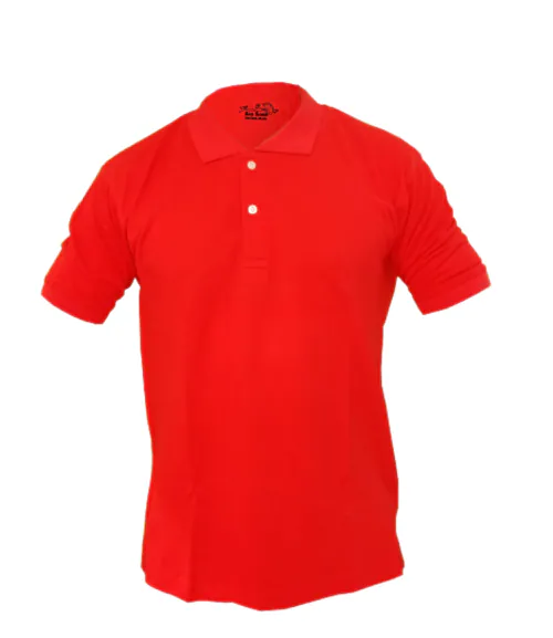 Sea Sand Men's Matt Cotton Collar T-Shirt (Red)