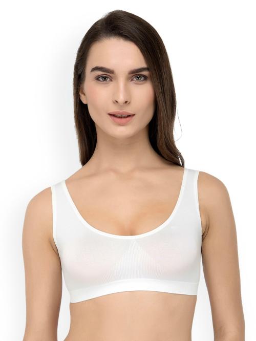 R2N Sports Air bras Yoga bra Double Layered Full Coverage Bra-Padded Bra Women's Every Day Bra Women's bra Bralette Underwire bra Push-up bra Padded bra Sports bra T-shirt bra Demi bra Sports Bra cup bra Cotton wireless bras(Pack Of 1) - White