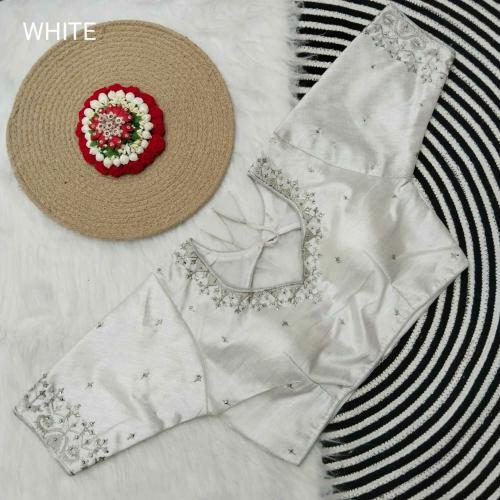 KESWI FAB Women's Phatom sillk Embroidered Readymade Saree Blouse