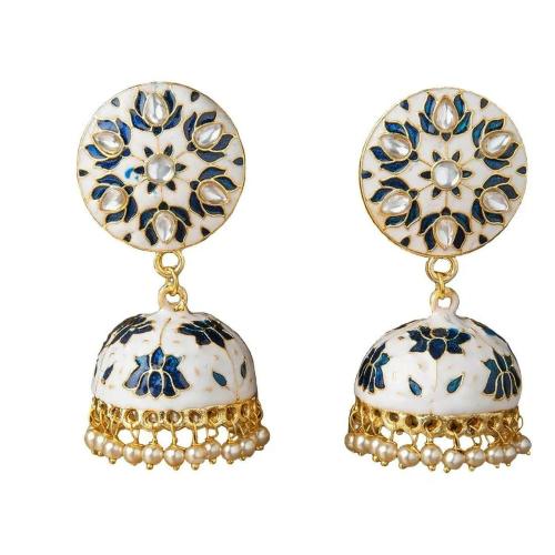 Kairangi by Yellow Chimes Gold Plated Gold Plated Jhumki Earrings Multicolor Suitable for Womens