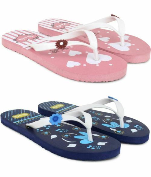 Phonolite Multicolor Stylish & Trendy Slippers for Women (Pack of 2)