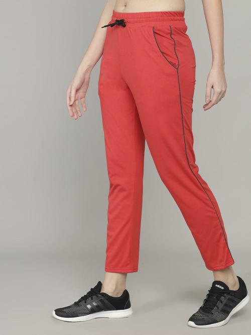 Q-Rious Women Carrot Solid Single Track Pants