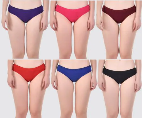 Yana Girls Multicolor Cotton Blend Pack Of 6 Panty (15 - 16 Years)