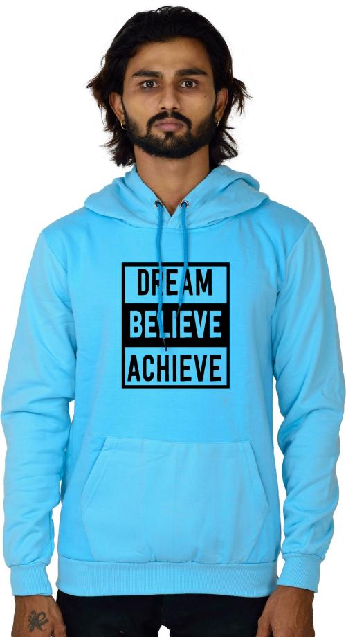 BAGHADBILLO Unisex Sky Blue Cotton Fleece Blend Printed Sweatshirt (Pack of 1)