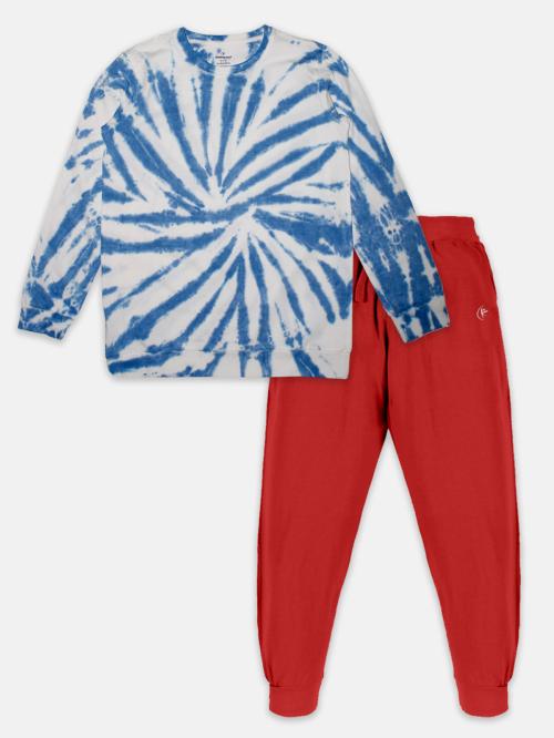Buy Kiddopanti Boys Tie & Dye Tee & Solid Track Pant Set Online at Best