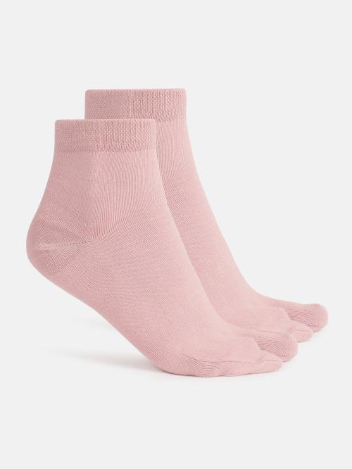 Jockey 7487 Women's Purple Solid Cotton Blend Pack of 2 Ankle-Length Socks