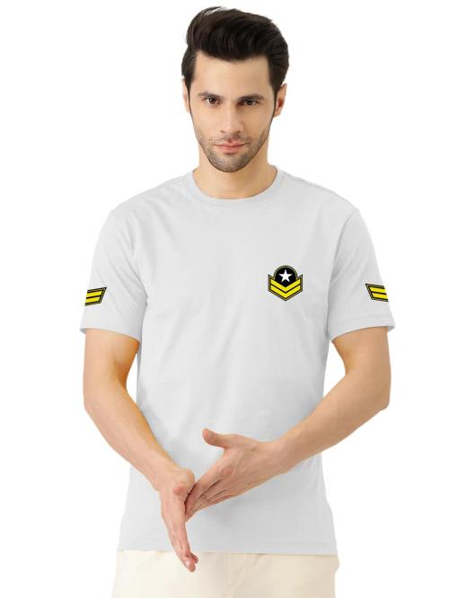 Buy Lazychunks Men White Printed Cotton Round Neck TShirt Online at