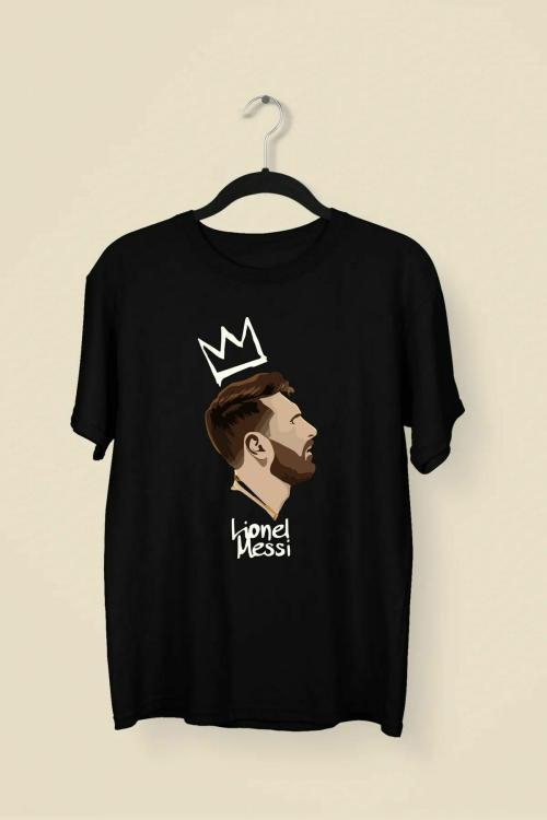 Wild Punk King Messi 100% Cotton Premium Unisex Tshirt (Black)